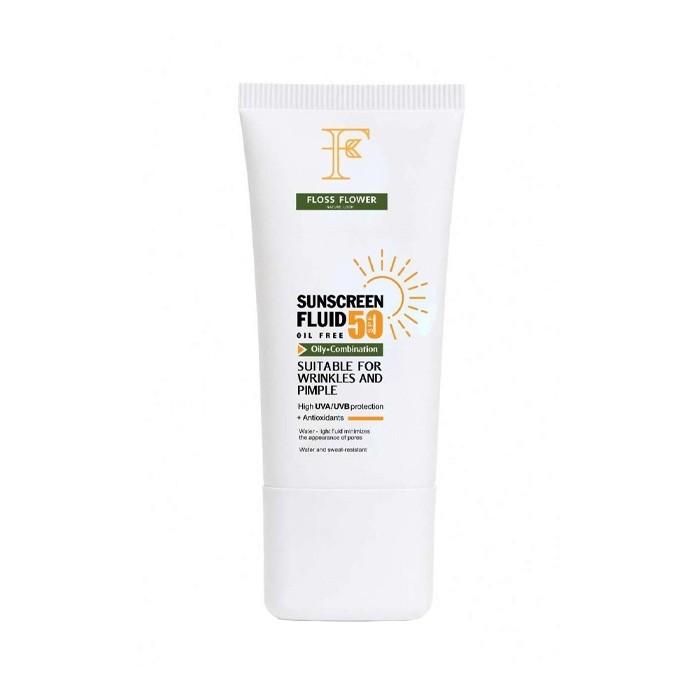 ضد آفتاب فلوئید فلوس فلاور SPF50 مناسب پوست چرب و مختلط حجم 50میلی لیتر