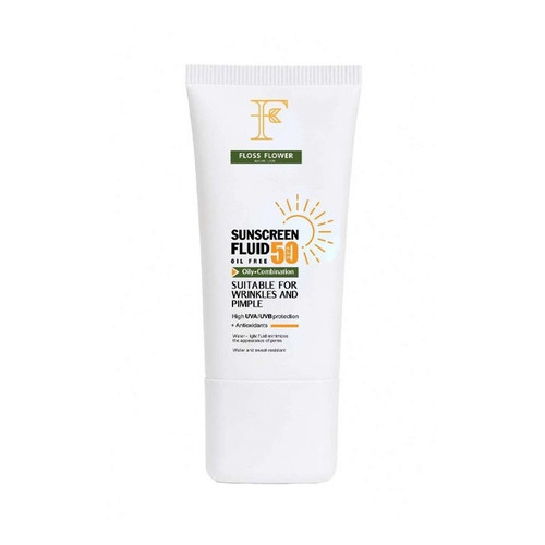 ضد آفتاب فلوئید فلوس فلاور SPF50 مناسب پوست چرب و مختلط حجم 50میلی لیتر